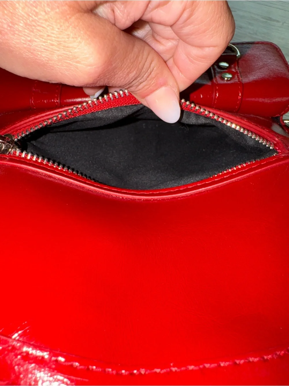 Steve Madden Shiny Red Mini Backpack